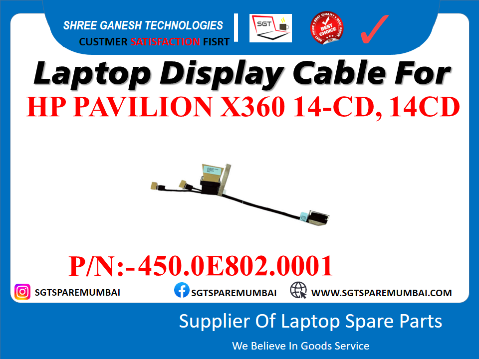 Laptop Display Cable For HP PAVILION X360 14-CD, 14CD P/N:-450.0E802.0001