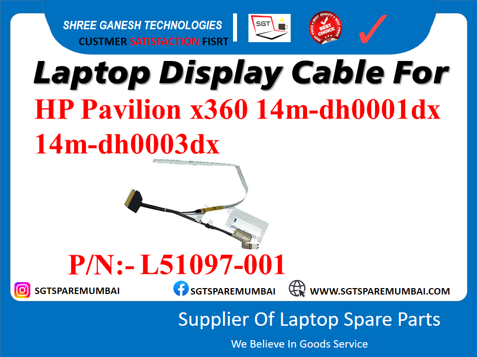 Laptop Display Cable For HP Pavilion x360 14m-dh0001dx 14m-dh0003dx P/N:- L51097-001