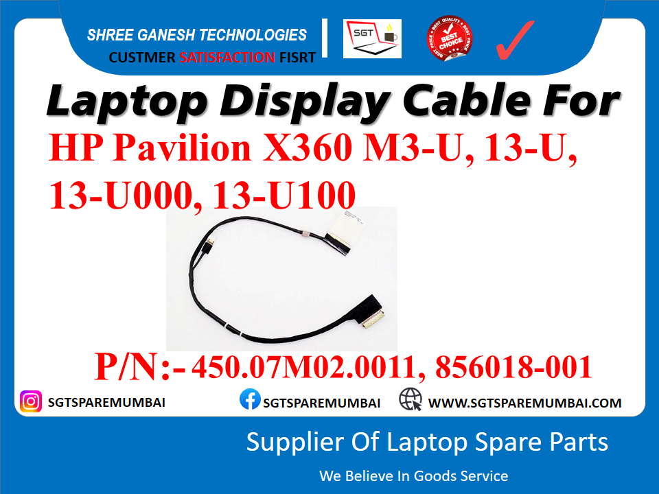 Laptop Display Cable For HP Pavilion X360 M3-U, 13-U, 13-U000, 13-U100 P/N:-450.07M02.0011, 856018-001