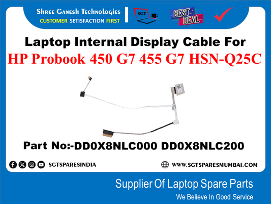 Laptop Internal Display Cable For HP Probook 450 G7 455 G7 HSN-Q25C Part No:-DD0X8NLC000 DD0X8NLC200