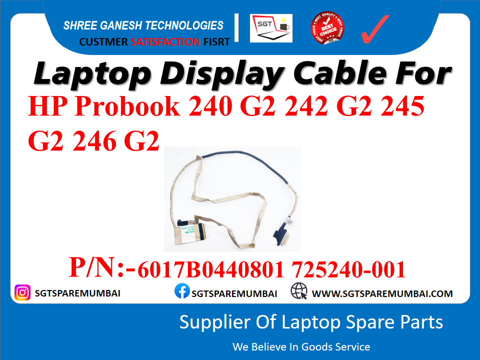 Laptop Display Cable For HP Probook 240 G2 242 G2 245 G2 246 G2 P/N:-6017B0440801 725240-001