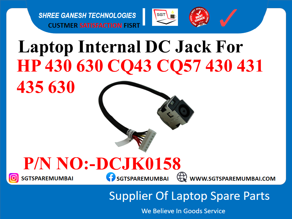 Laptop Internal DC Jack For HP 430 630 CQ43 CQ57 430 431 435 630 P/N NO:-DCJK0158