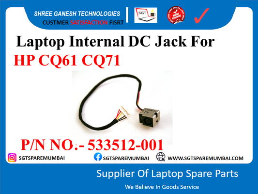 Laptop Internal DC Jack For HP CQ61 CQ71 P/N NO.- 533512-001