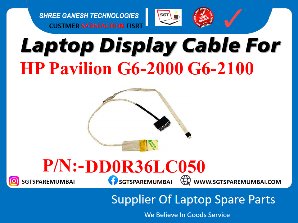 Laptop Display Cable For HP Pavilion G6-2000 G6-2100 P/N:-DDOR36LC050