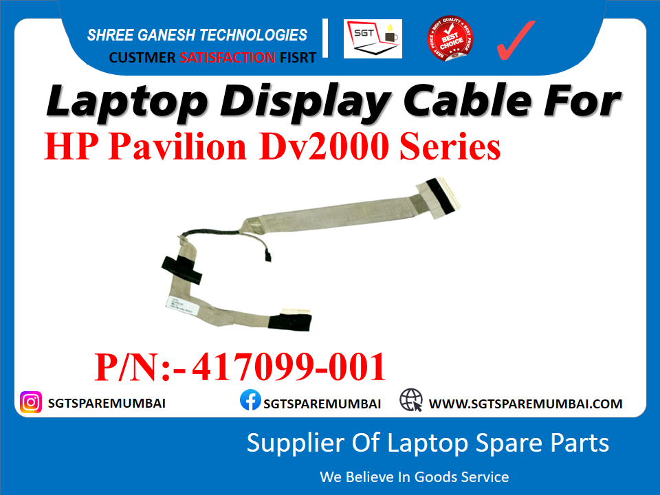 Laptop Display Cable For HP Pavilion Dv2000 Series P/N:-417099-001