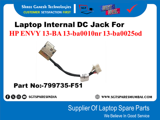 Laptop Internal DC Jack For HP ENVY 13-BA 13-ba0010nr 13-ba0025od Part No:-799735-F51