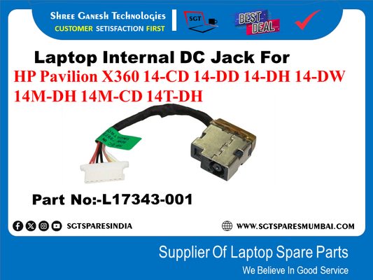 Laptop Internal DC Jack For HP Pavilion X360 14-CD 14-DD 14-DH 14-DW 14M-DH 14M-CD 14T-DH Part No:-L17343-001