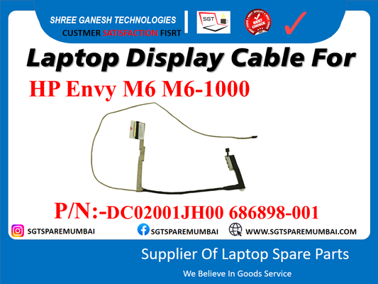 Laptop Display Cable For HP Envy M6 M6-1000 P/N:-DC02001JH00 686898-001