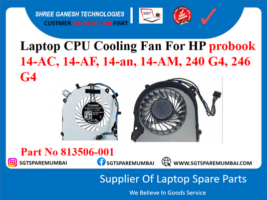 Laptop CPU Cooling Fan For HP probook 14-AC, 14-AF, 14-an, 14-AM, 240 G4, 246 G4 Part No 813506-001