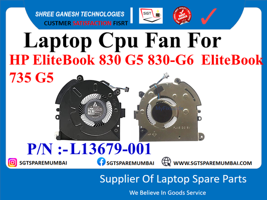 Laptop Cpu Fan For HP EliteBook 830 G5 830-G6 EliteBook 735 G5 P/N :- L13679-001