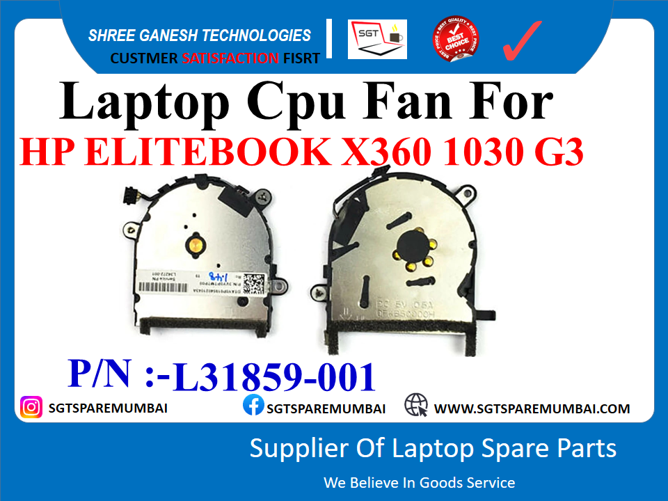 Laptop Cpu Fan For HP ELITEBOOK X360 1030 G3 P/N :-L31859-001