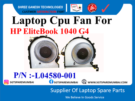 Laptop Cpu Fan For HP EliteBook 1040 G4 P/N :-L04580-001