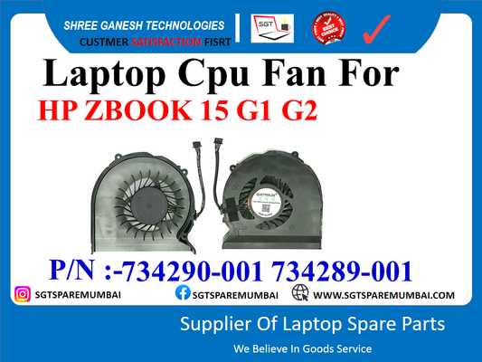 Laptop Cpu Fan For HP ZBOOK 15 G1 G2 P/N :-734290-001 734289-001