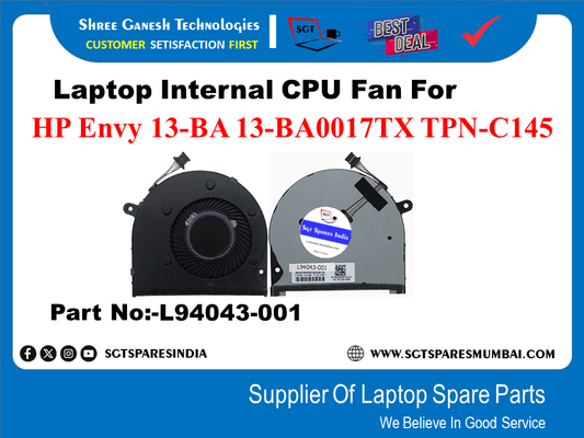 Laptop Internal CPU Fan For HP Envy 13-BA 13-BA0017TX TPN-C145 Part No:-L94043-001