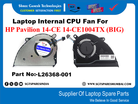 Laptop Internal CPU Fan For HP Pavilion 14-CE 14-CE1004TX (BIG) Part No:-L26368-001