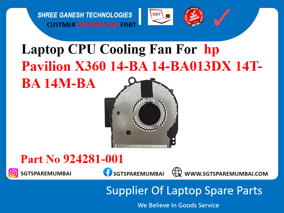 Laptop CPU Cooling Fan For hp Pavilion X360 14-BA 14-BA013DX 14T- BA 14M-BA Part No 924281-001