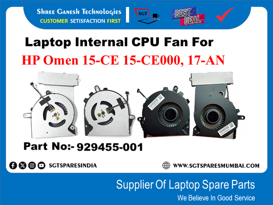 Laptop Internal CPU+GPu Fan For HP Omen 15-CE 15-CE000, 17-AN Part No:- 929455-001