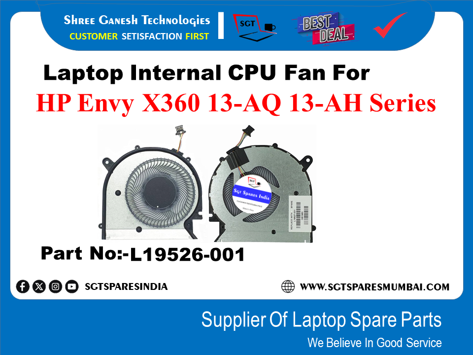 Laptop Internal CPU Fan For HP Envy X360 13-AQ 13-AH Series Part No:-L19526-001