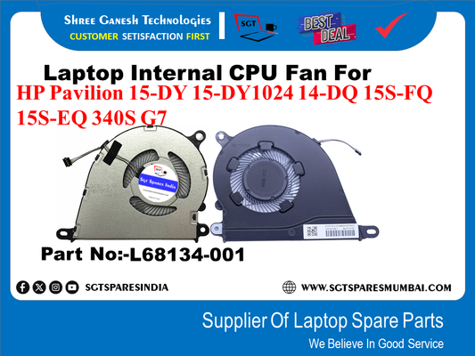 Laptop Internal CPU Fan For HP Pavilion 15-DY 15-DY 1024 14-DQ 15S-FQ 15S-EQ 340S G7 Part No:-L68134-001