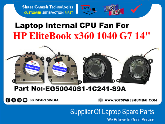 Laptop Internal CPU+GPU Fan For HP EliteBook x360 1040 G7 14" Part No:-EG50040S1-1C241-S9A