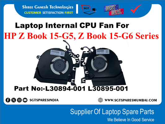 Laptop Internal CPU Fan For HP Z Book 15-G5, Z Book 15-G6 Series Part No:-L30894-001 L30895-001