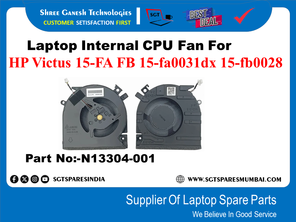 Laptop Internal CPU+GPU Fan For HP Victus 15-FA FB 15-fa0031dx 15-fb0028 Part No:-N13304-001