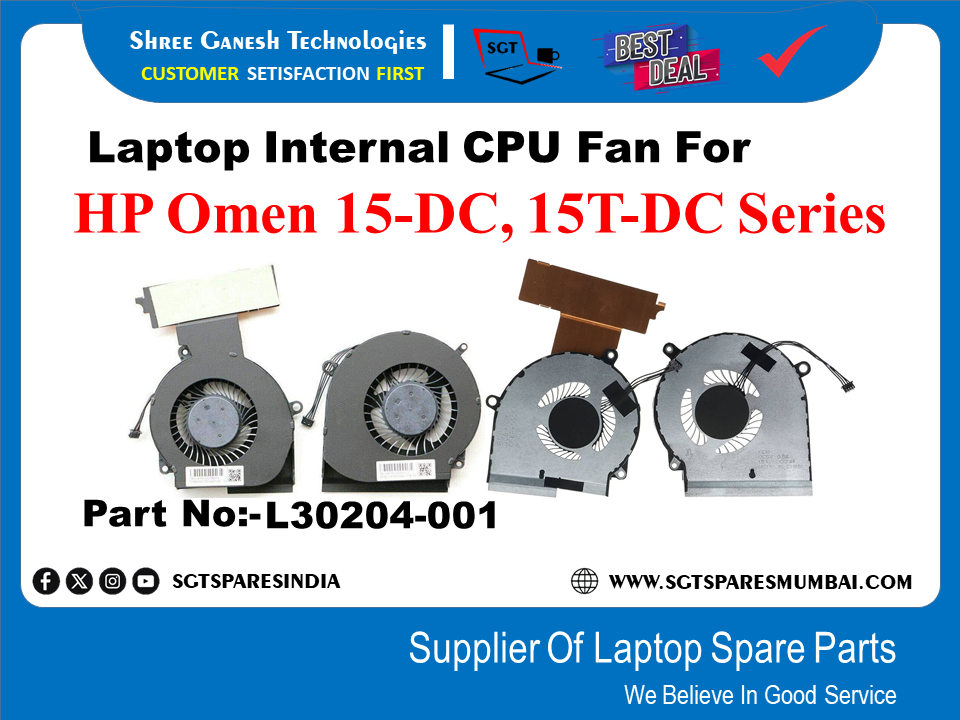 Laptop Internal CPU+GPU Fan For HP Omen 15-DC, 15T-DC Series Part No:-L30204-001