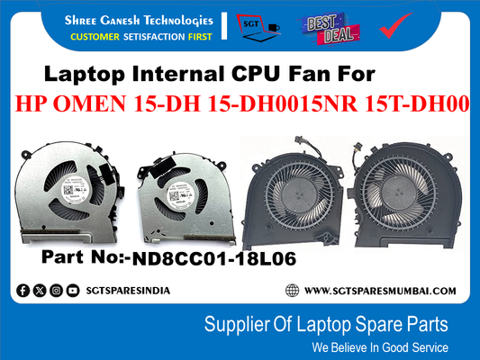 Laptop Internal CPU+GPU Fan For HP OMEN 15-DH 15-DH0015NR 15T-DH00 Part No:-ND8CC01-18L06