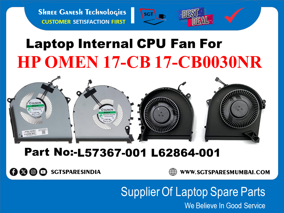 Laptop Internal CPU+GPU Fan For HP OMEN 17-CB 17-CB0030NR Part No:-L57367-001 L62864-001