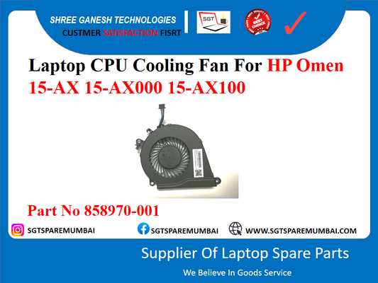 Laptop CPU Cooling Fan For HP Omen 15-AX 15-AX000 15-AX100 Part No 858970-001