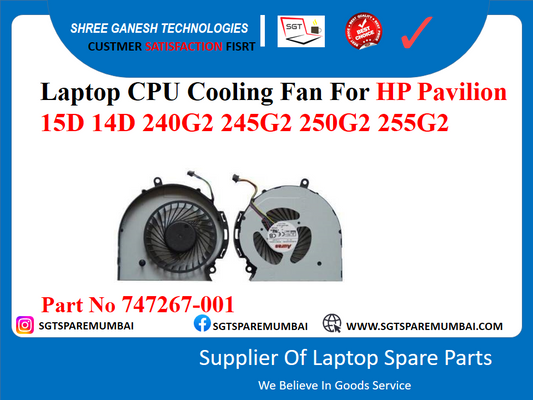 Laptop CPU Cooling Fan For HP Pavilion 15D 14D 240G2 245G2 250G2 255G2 Part No 747267-001