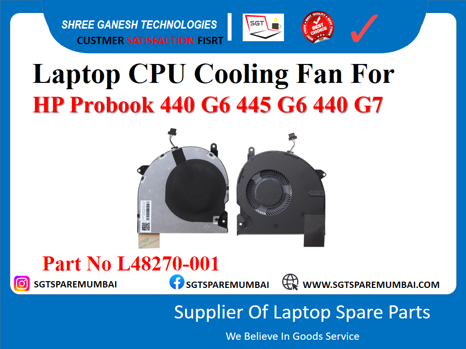 Laptop CPU Cooling Fan For HP Probook 440 G6 445 G6 440 G7 Part No L48270-001