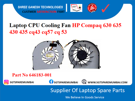 Laptop CPU Cooling Fan HP Compaq 630 635 430 435 cq43 cq57 cq 53 Part No 646183-001