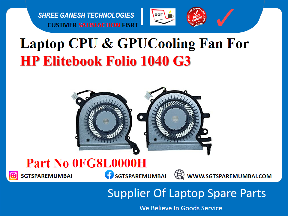 Laptop CPU & GPUCooling Fan For HP Elitebook Folio 1040 G3 Part No OFG8L0000H