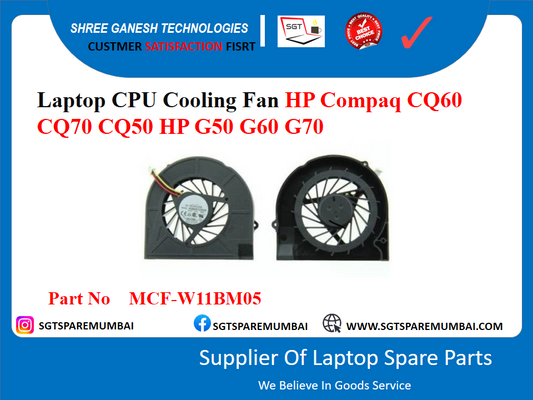 Laptop CPU Cooling Fan HP Compaq CQ60 CQ70 CQ50 HP G50 G60 G70 Part No MCF-W11BM05