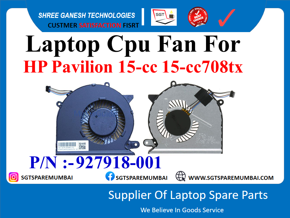 Laptop Cpu Fan For HP Pavilion 15-cc 15-cc708tx P/N :-927918-001