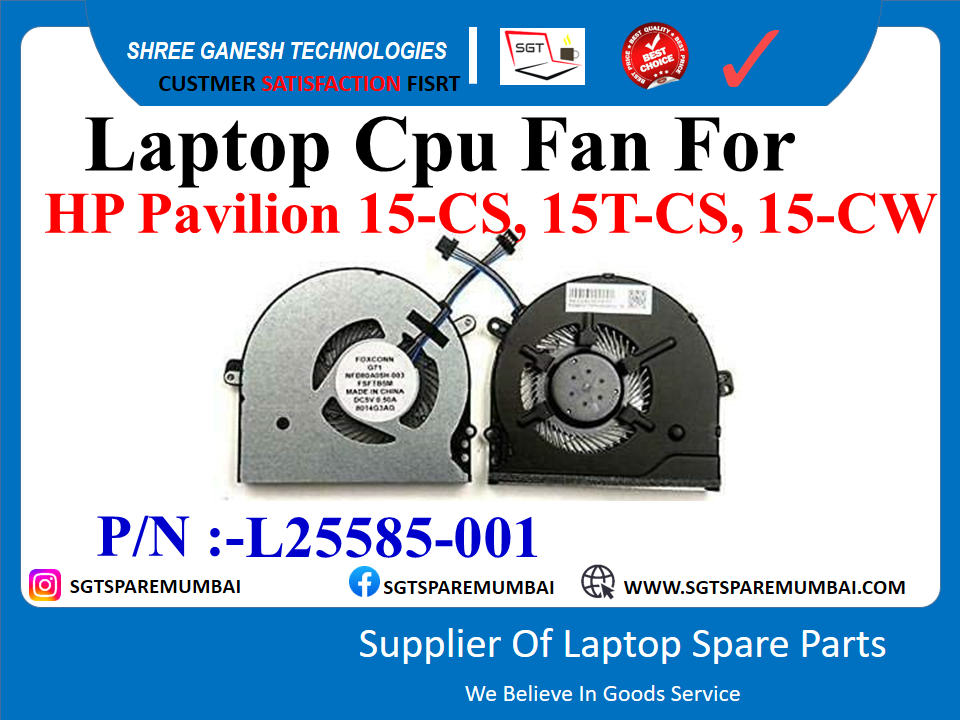 Laptop Cpu Fan For HP Pavilion 15-CS, 15T-CS, 15-CW P/N :-L25585-001