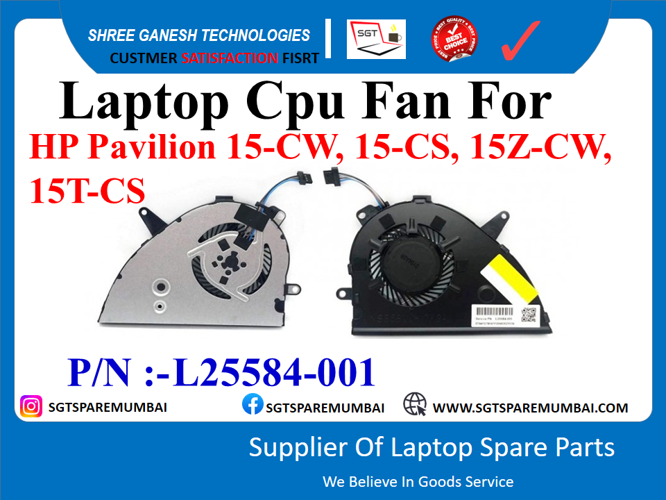 Laptop Cpu Fan For HP Pavilion 15-CW, 15-CS, 15Z-CW, 15T-CS P/N :-L25584-001