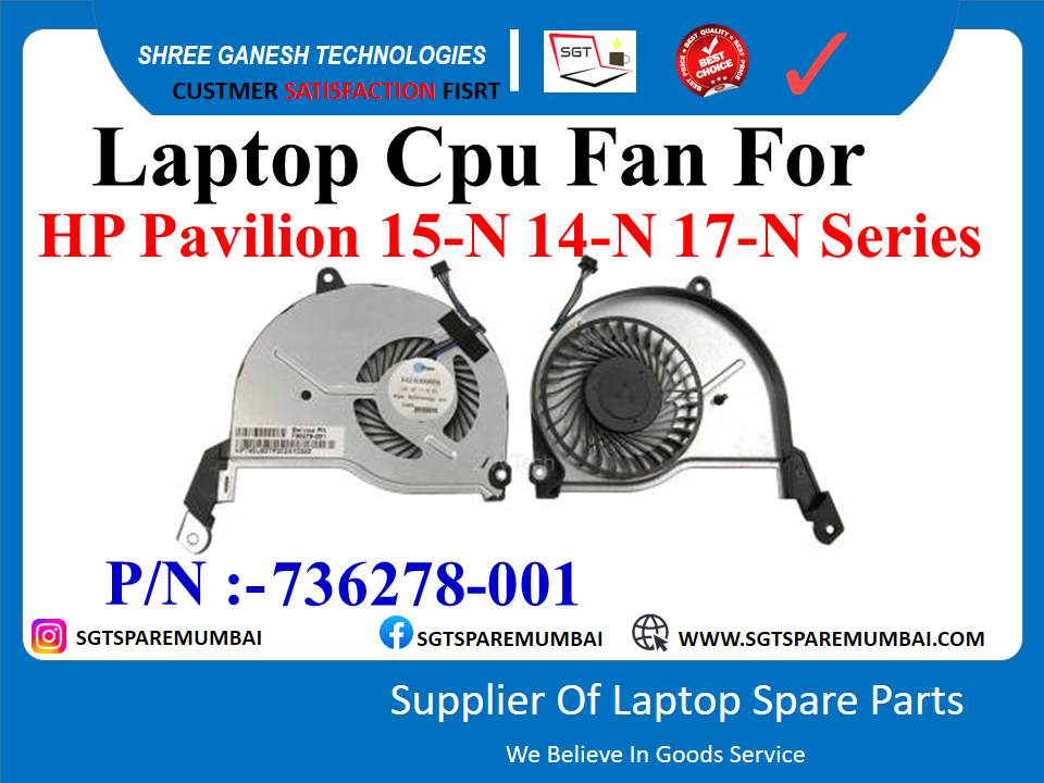 Laptop Cpu Fan For HP Pavilion 15-N 14-N 17-N Series P/N :-736278-001