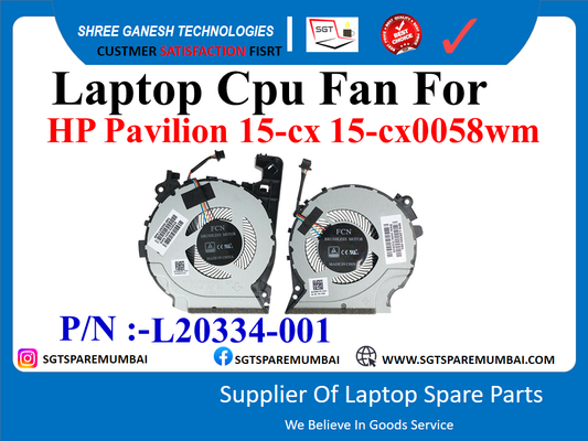 Laptop Cpu+Gpu Fan For HP Pavilion 15-cx 15-cx0058wm P/N :-L20334-001