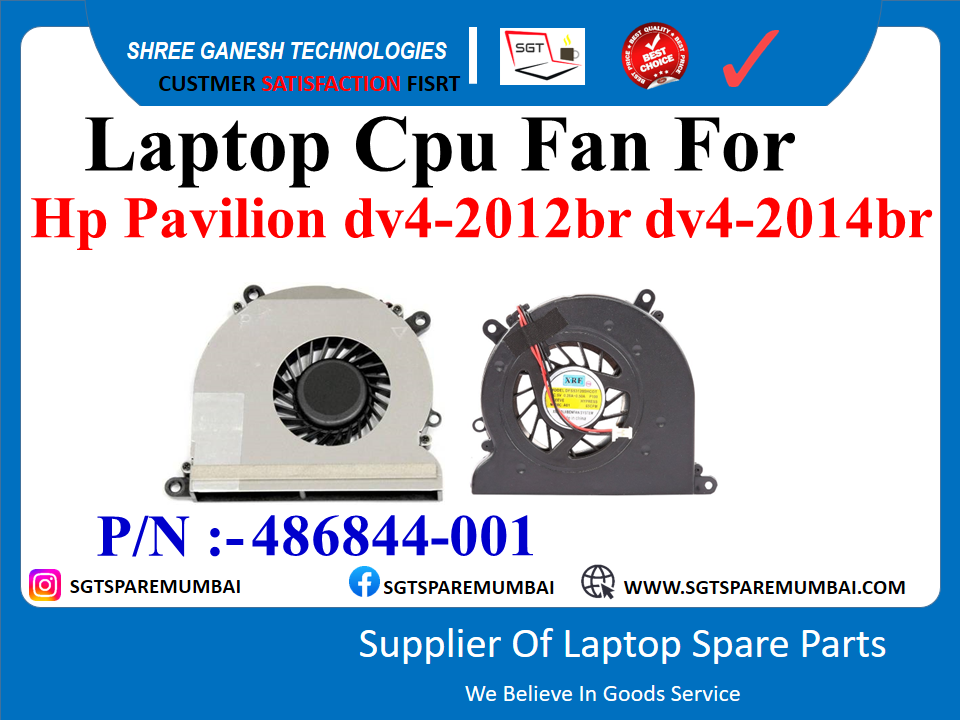 Laptop Cpu Fan For Hp Pavilion dv4-2012br dv4-2014br P/N :-486844-001