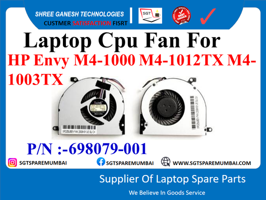 Laptop Cpu Fan For HP Envy M4-1000 M4-1012TX M4- 1003TX P/N :-698079-001