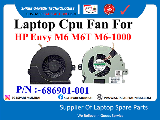 Laptop Cpu Fan For HP Envy M6 M6T M6-1000 P/N :-686901-001