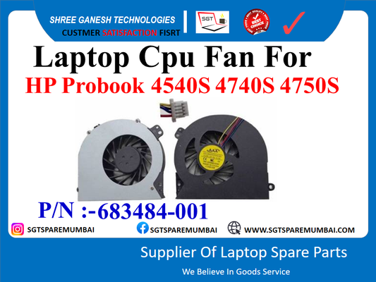 Laptop Cpu Fan For HP Probook 4540S 4740S 4750S P/N :-683484-001