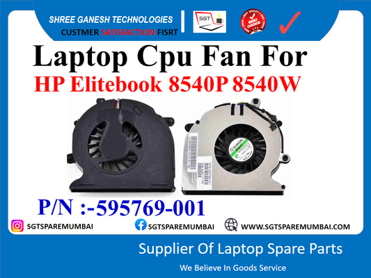 Laptop Cpu Fan For HP Elitebook 8540P 8540W P/N :-595769-001