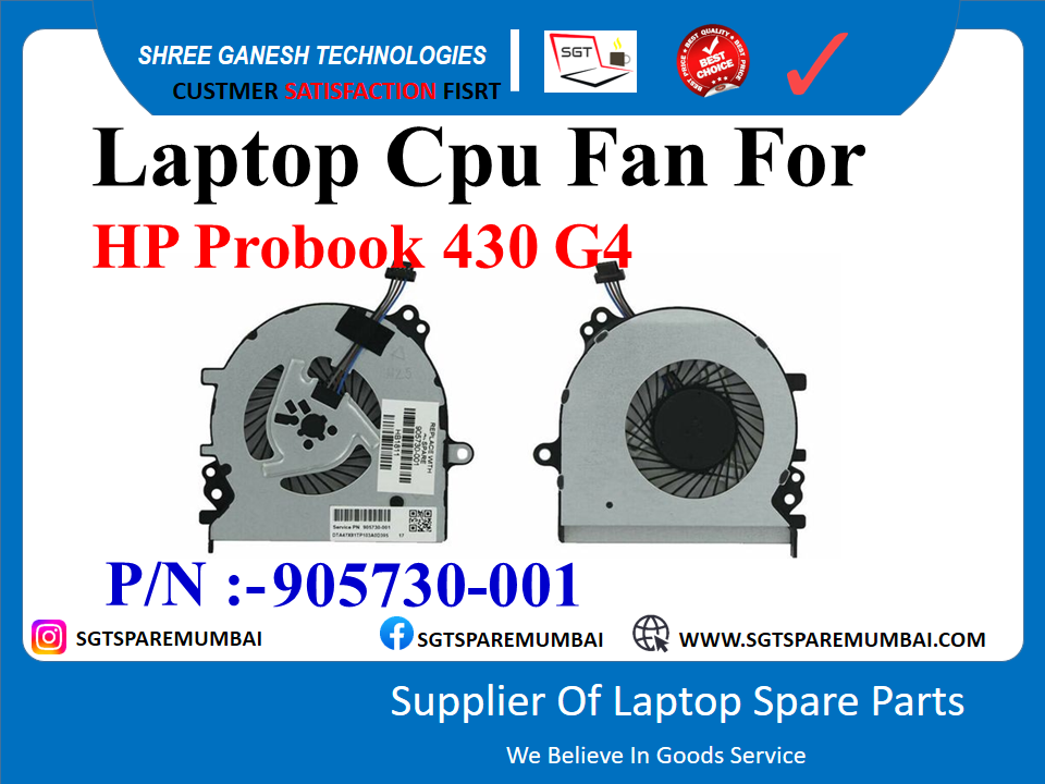 लैपटॉप सीपीयू फैन HP Probook 430 G4 P/N:-905730-001 के लिए 