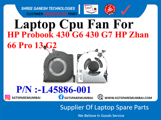 Laptop Cpu Fan For HP Probook 430 G6 430 G7 HP Zhan 66 Pro 13-G2 P/N :-L45886-001