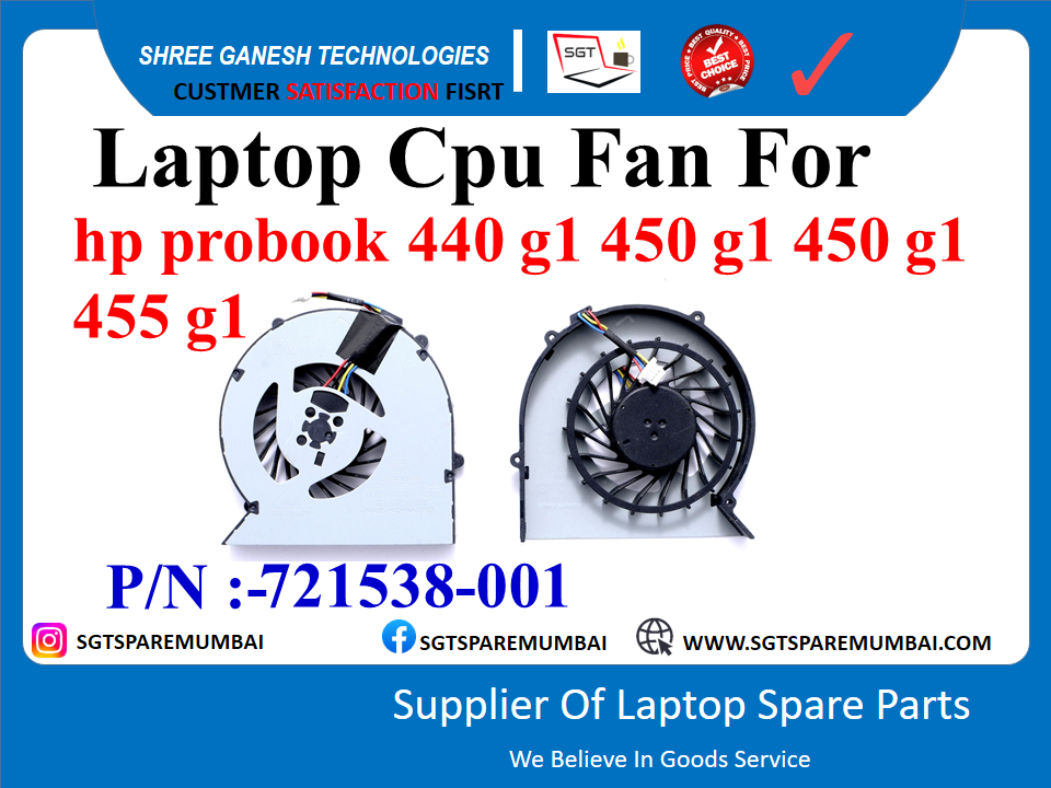 Laptop Cpu Fan For hp probook 440-g1, 445-G1, 450-g1 455-g1 455-G1 P/N :-721538-001