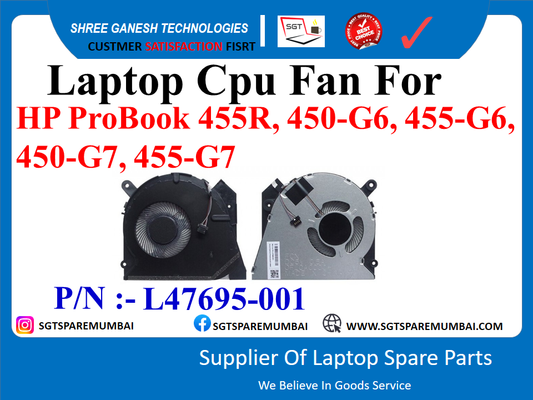 Laptop Cpu Fan For HP ProBook 455R, 450-G6, 455-G6, 450-G7, 455-G7 P/N : - L47695-001