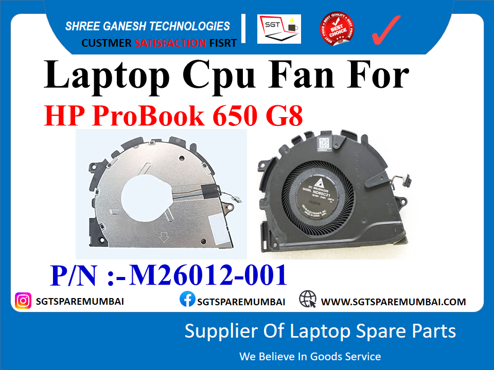 Laptop Cpu Fan For HP ProBook 650 G8 P/N :- M26012-001